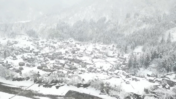 冬天大雪雪景自然风景航拍视频