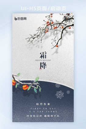 创意简约霜降节气APP启动页