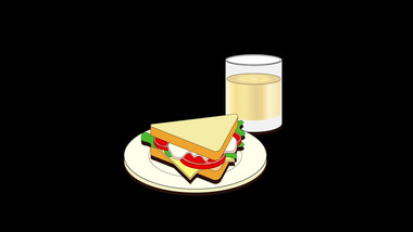 卡通食物美食三明治早餐MG动画