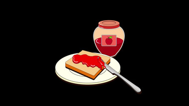 卡通类食物美食面包早餐MG动画