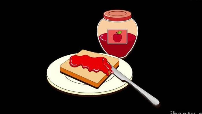 卡通类食物美食面包早餐MG动画