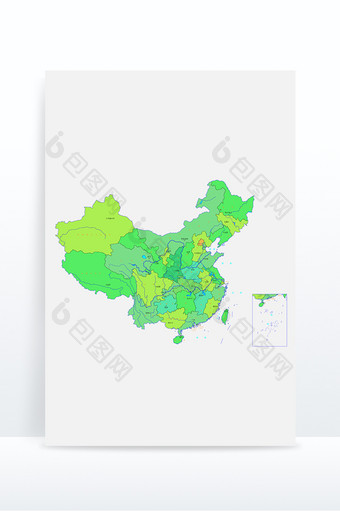 中国地图描绘元素图片