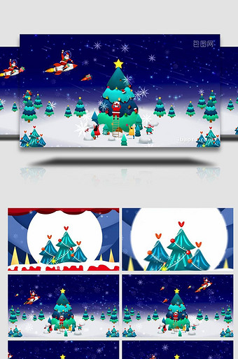 圣诞节卡通动态背景视频素材图片