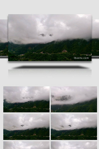 震撼大气云雾缭绕的森林大山延时图片