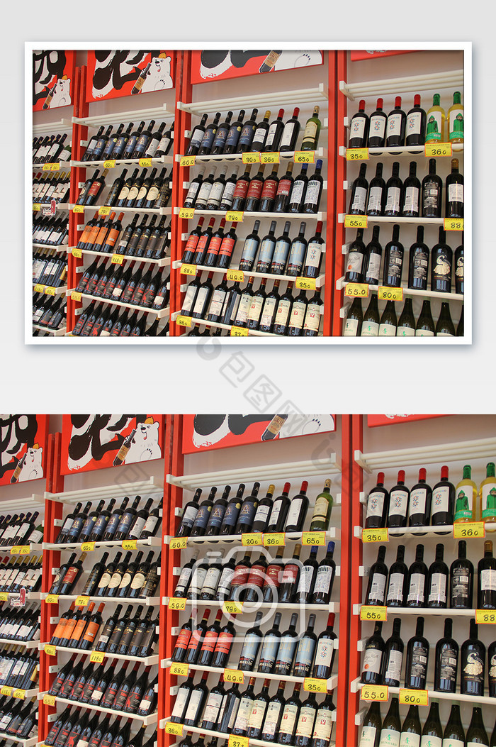 超市红酒陈列展示货架酒瓶图片图片