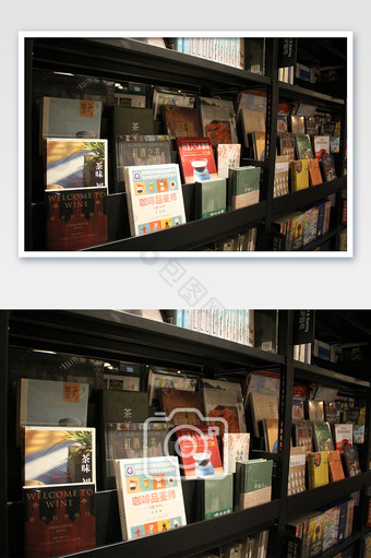 图书馆书店书架上的书本展示图片