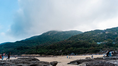 海岛风景积雨云翻滚沙滩4K延时