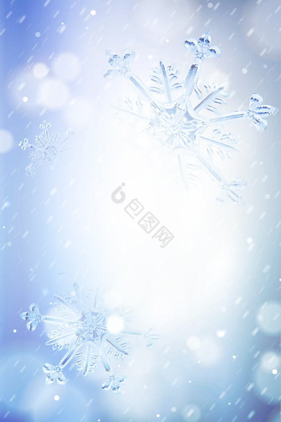 冬天雪花雪景小雪节气图片