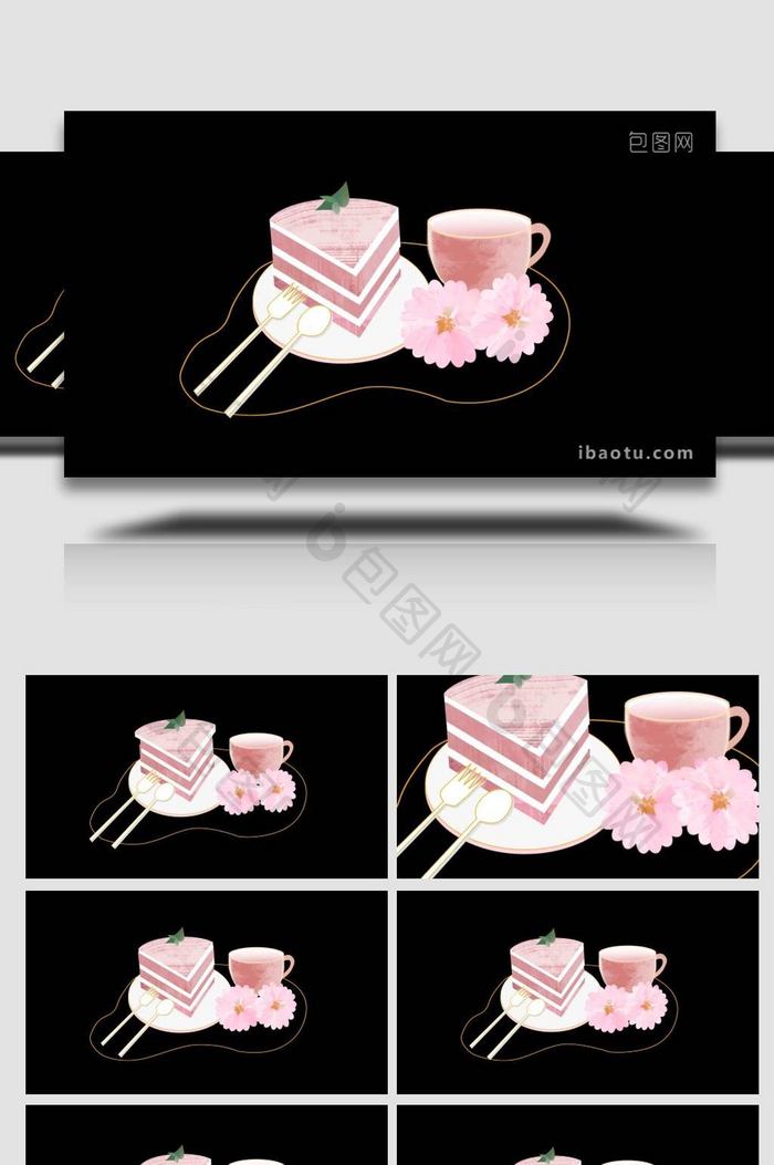 卡通类美食食物甜点蛋糕MG动画
