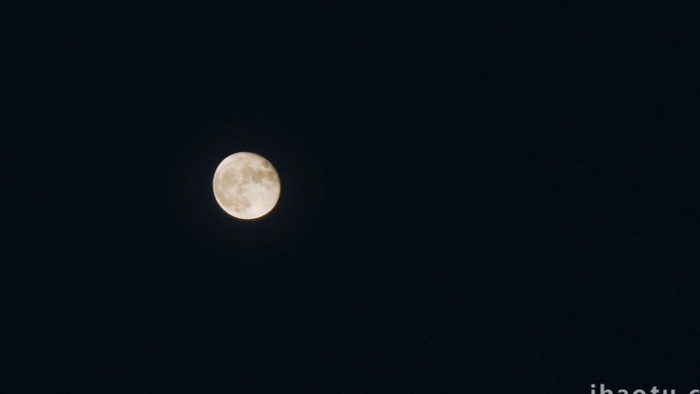 月圆之夜大月亮升起4K延时摄影