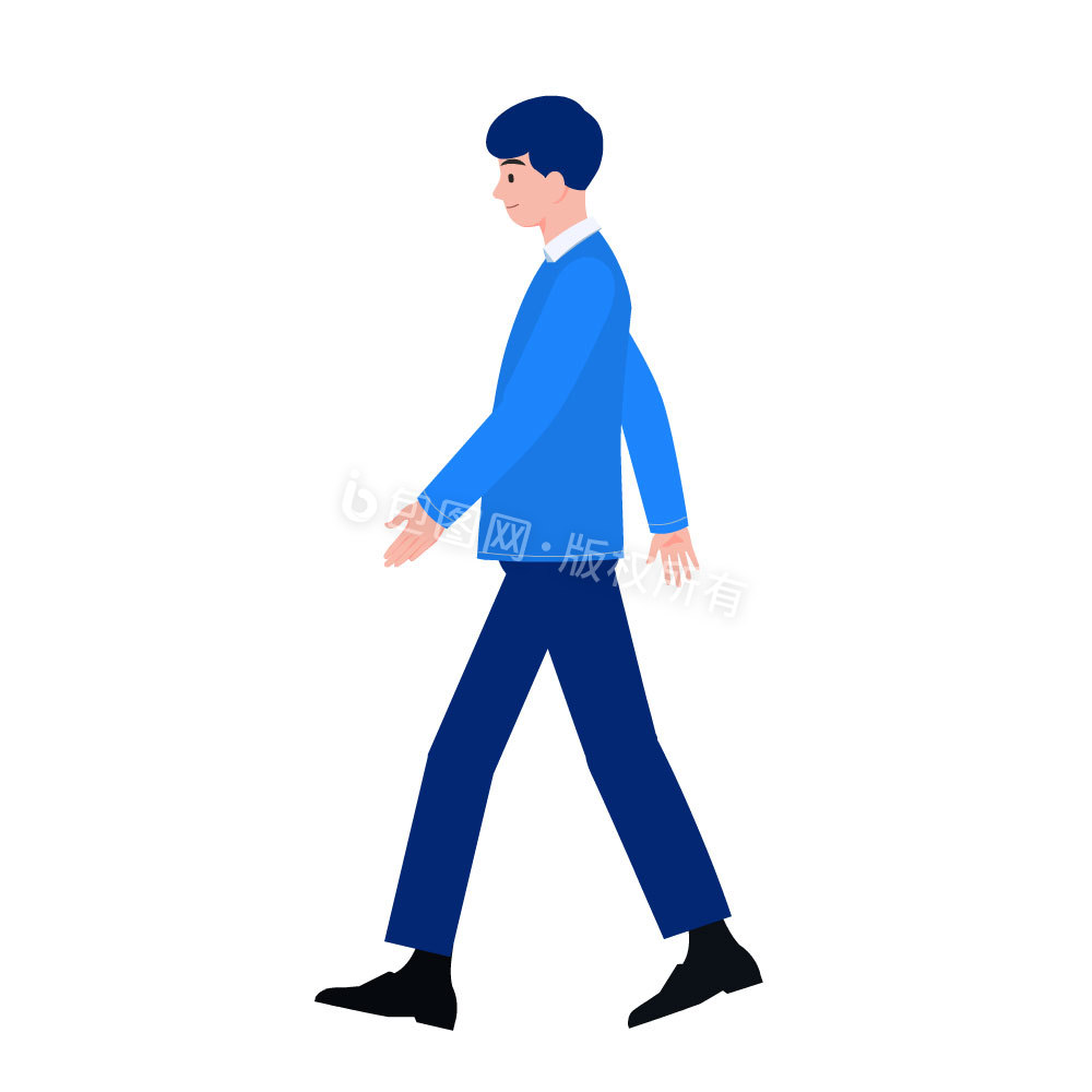 MG动画男人侧面走路动图GIF图片