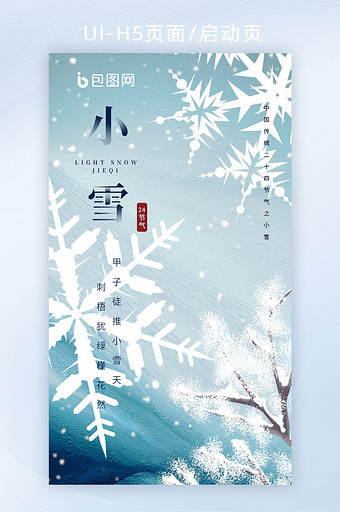 意境小雪大雪立冬雪花冬至海报图片