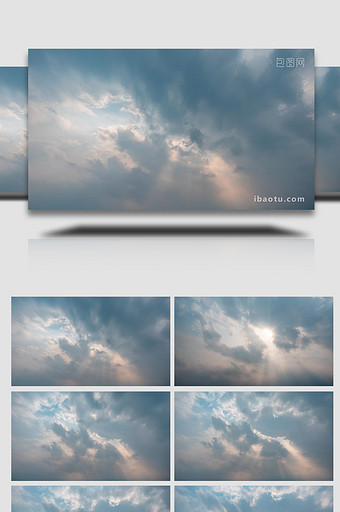 自然大气天空云层太阳光影延时图片