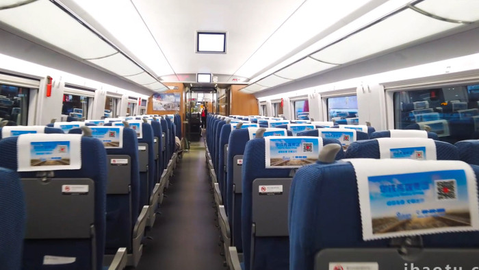 高铁列车空座位空镜头4K实拍