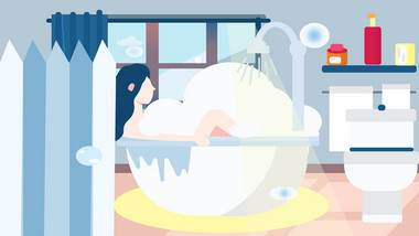 易用卡通mg动画女孩在浴缸泡澡