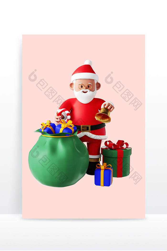 圣诞节3D立体圣诞老人送礼物5图片图片