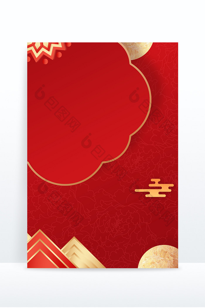 红色中国风春节喜庆新年背景