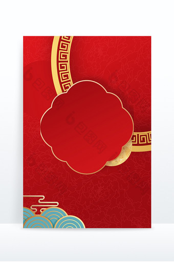 红色中国风春节喜庆新年兔年背景图片