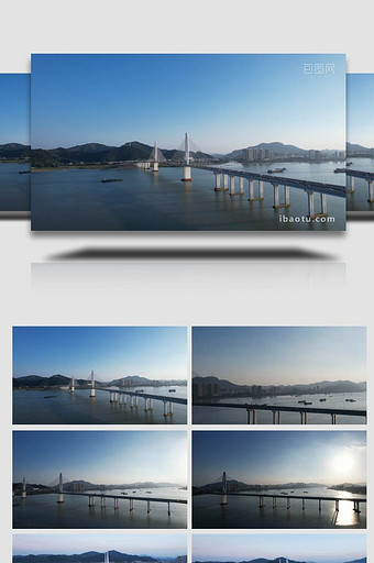 城市地标肇庆阅江大桥跨海实拍图片