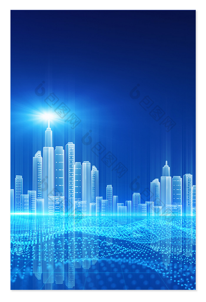 简约蓝色科技智慧城市背景