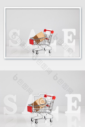 SALE购物车创意概念图片