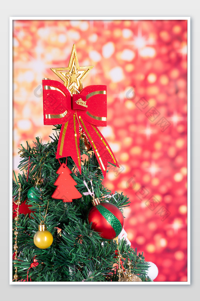 圣诞节圣诞树铃铛彩球挂饰蝴蝶结