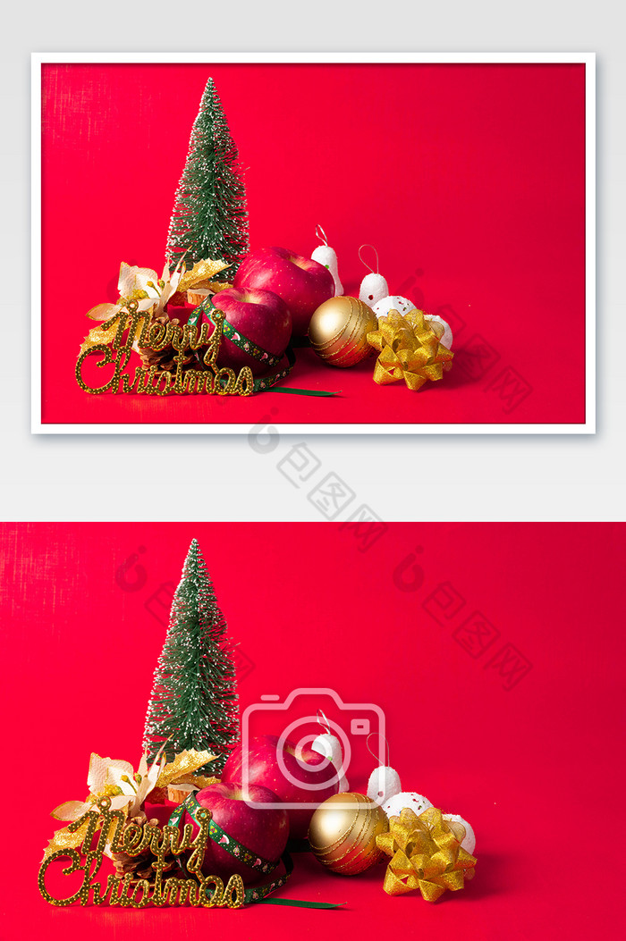 圣诞节圣诞彩铃苹果圣诞树图片图片