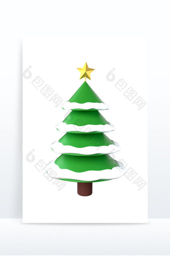 3d立体圣诞节圣诞树装饰图片