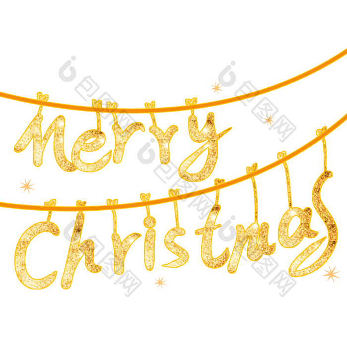 橙色圣诞节快乐闪耀字体GIF