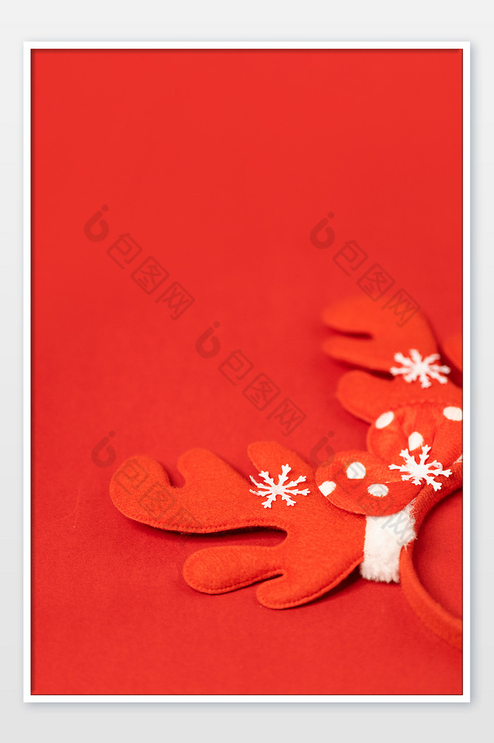 圣诞鹿角创意圣诞节红色背景图片图片
