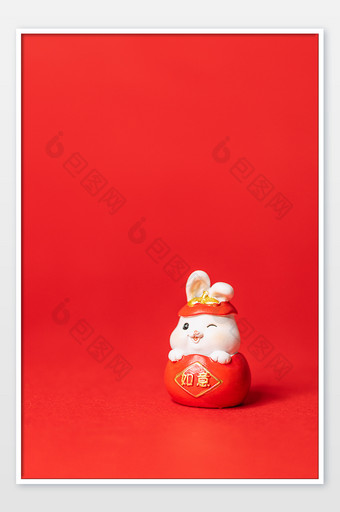 兔年春节新春红色背景图片