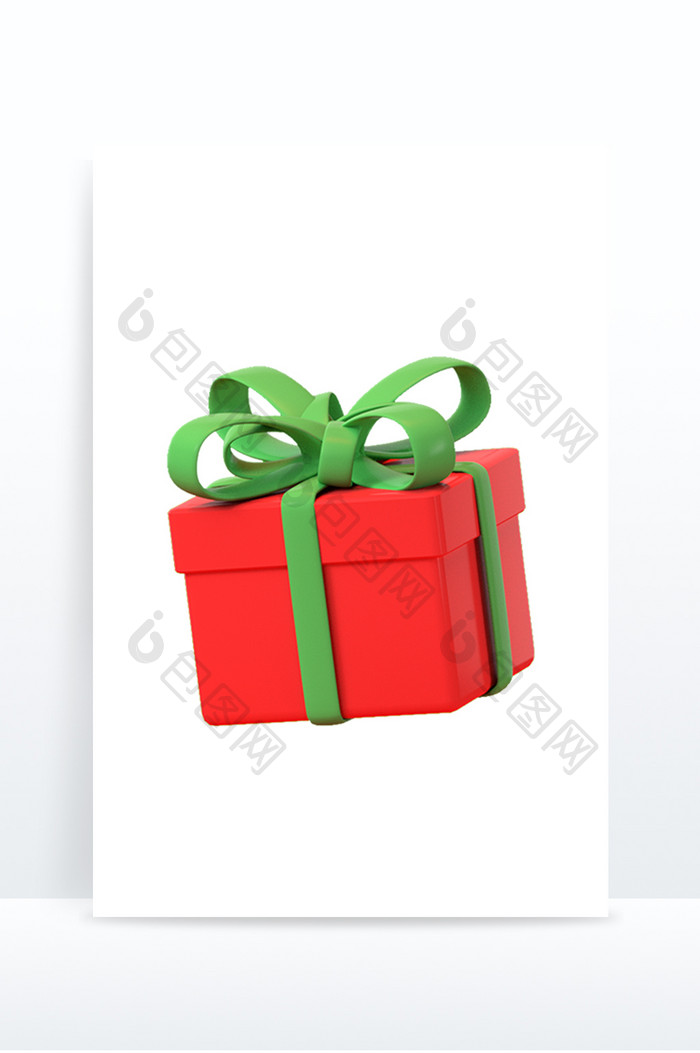 C4D立体圣诞节礼物盒圣诞元素