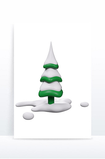 卡通C4D圣诞树装饰模型图片