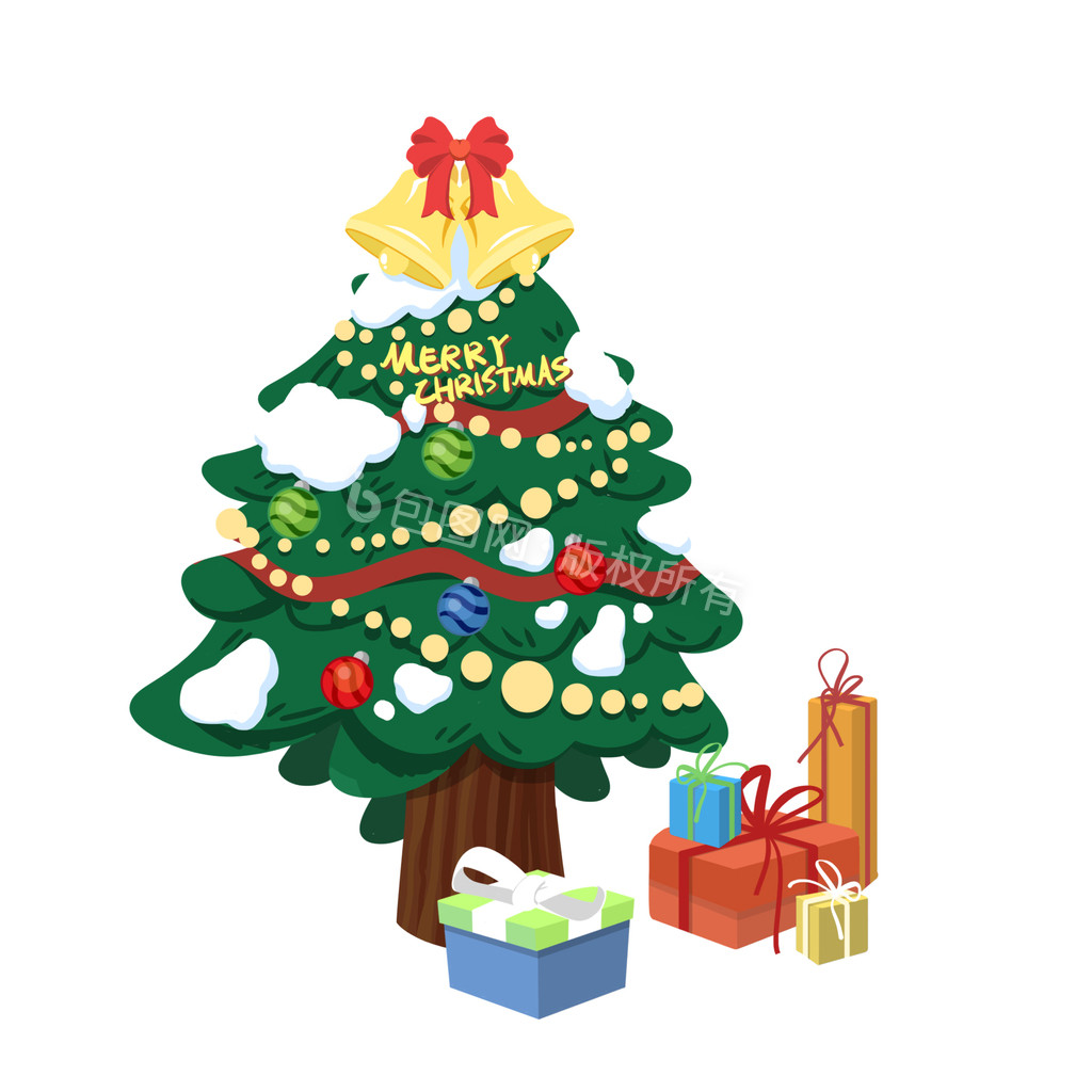 圣诞节绿色圣诞树礼物动图GIF图片