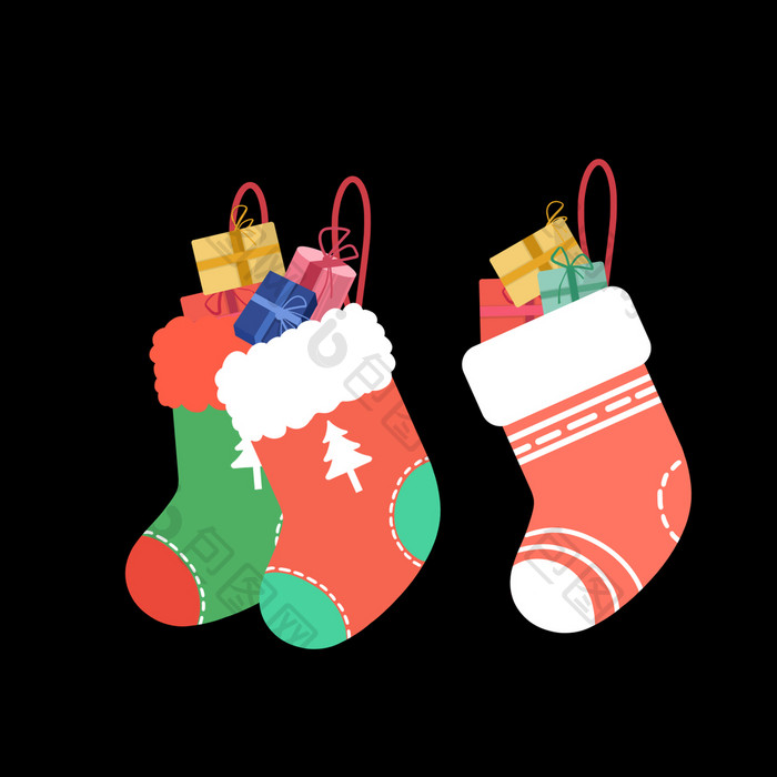 圣诞节圣诞袜元素动图GIF