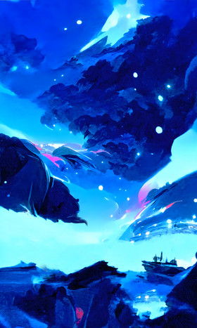 梦幻海洋星空插画数字艺术