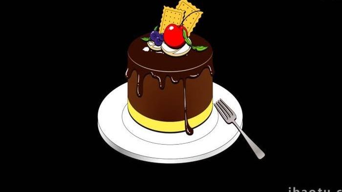 卡通食物蛋糕甜点巧克力MG动画
