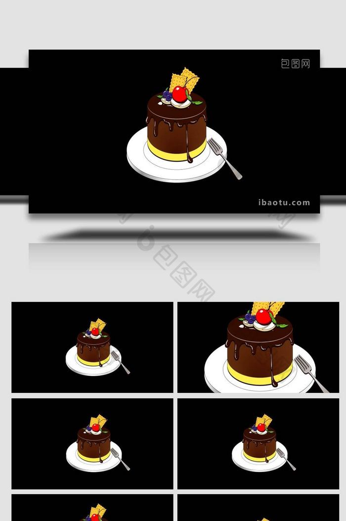卡通食物蛋糕甜点巧克力MG动画