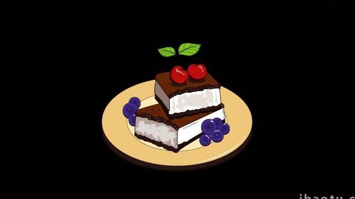 卡通蛋糕食物甜点巧克力MG动画