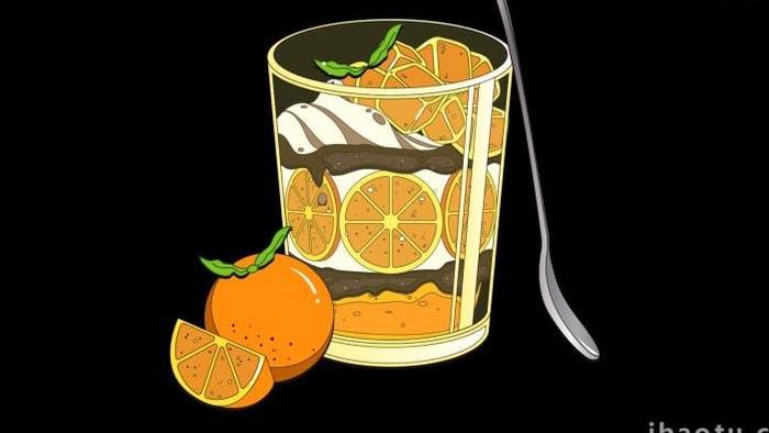 卡通类蛋糕食物橙子饮料MG动画