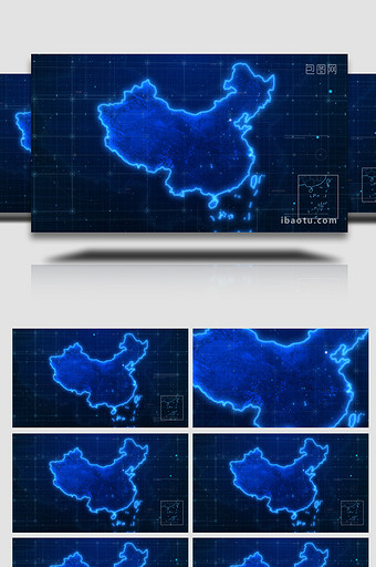 科技地图背景视频AE模板图片