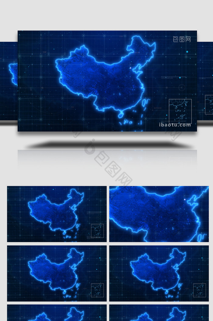科技地图背景视频AE模板