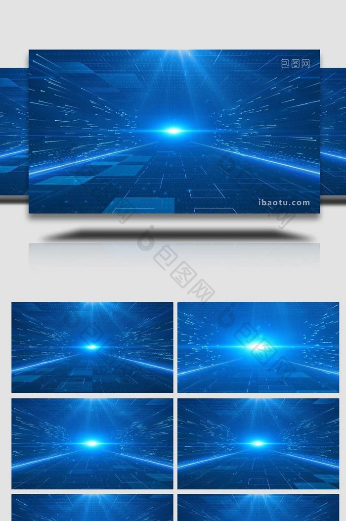 蓝色科技粒子背景视频AE模板