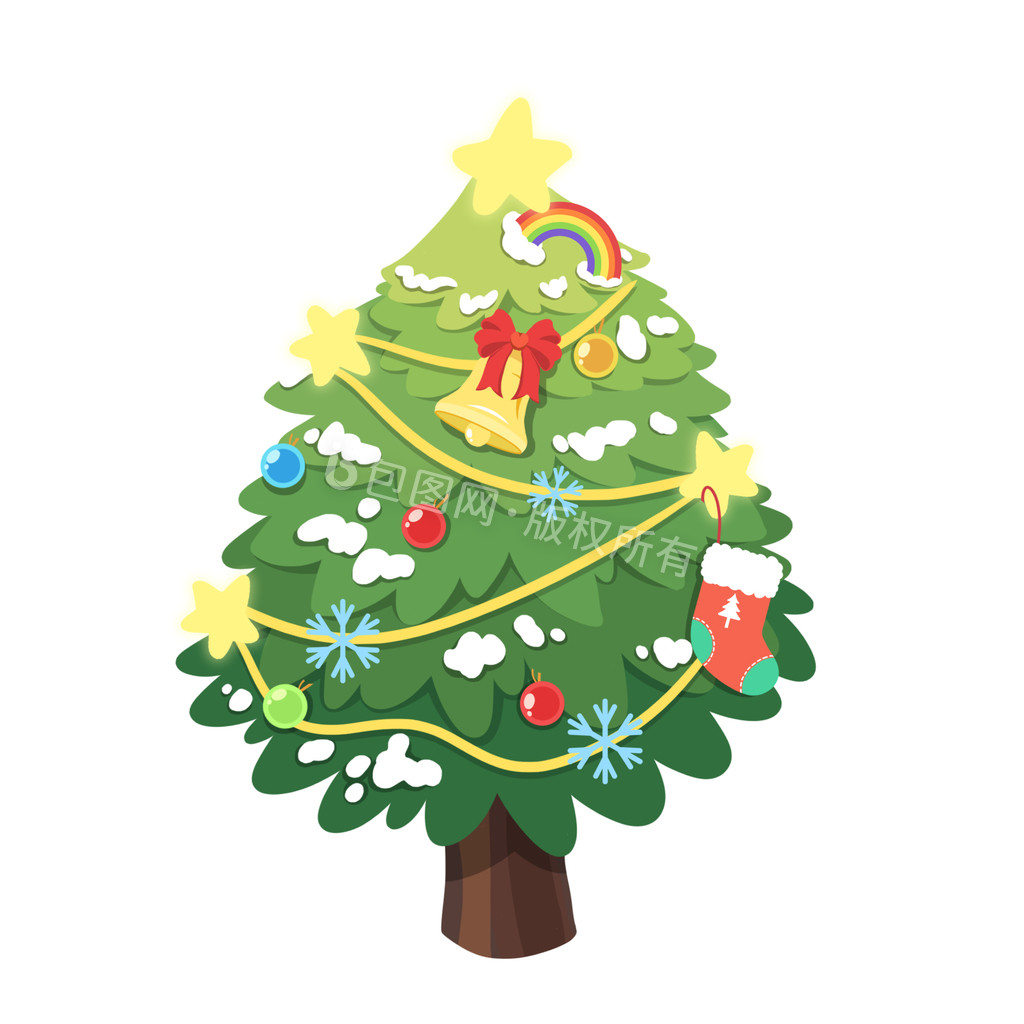 卡通圣诞节圣诞树元素动图GIF图片