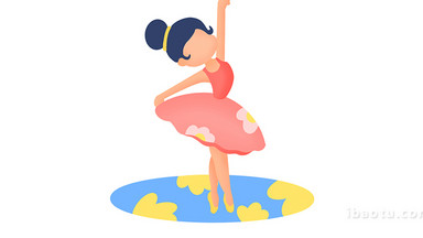 易用卡通mg动画女孩提裙子跳舞