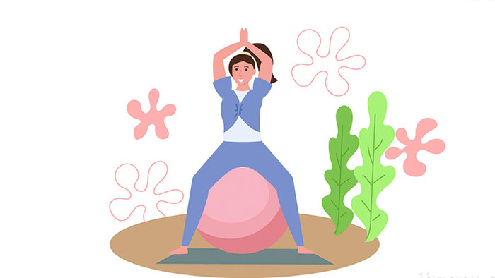 易用卡通mg动画女人练习瑜伽