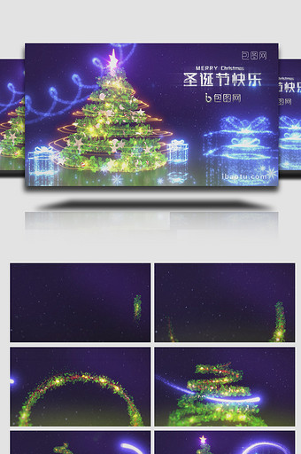 圣诞节光线特效片头AE模板图片