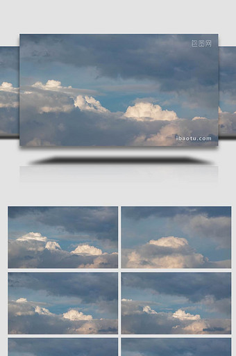 蓝天白云积卷云延时实拍4k图片