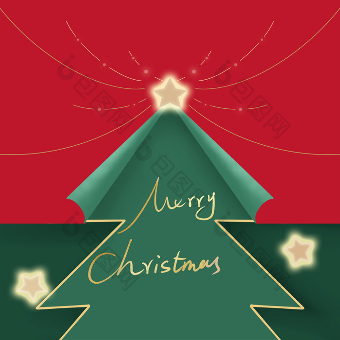 圣诞树星星扁平元素动图GIF