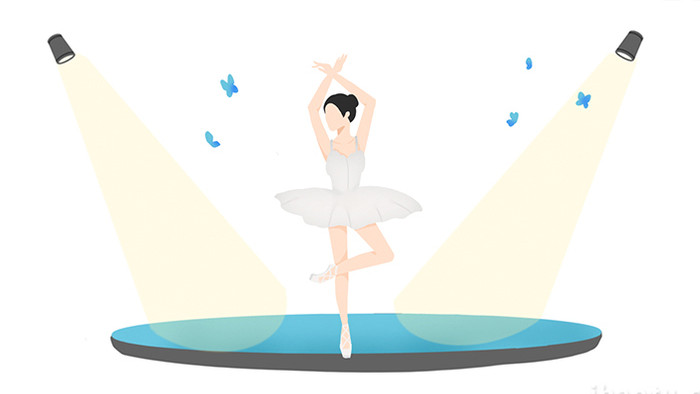 易用卡通mg动画舞蹈女孩练芭蕾